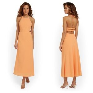 NWT Emory Park Ruched Strap Halter neck Maxi Dress size Large